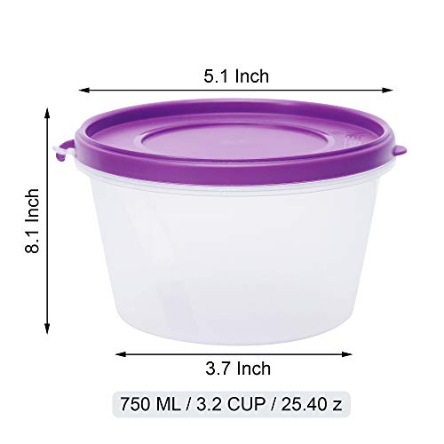 Image of Cutting EDGE Nesterware 750ml Stackable Food Container (Set of 3, Purple) | BPA-free plastic, stackable design, leak-proof, kitchen storage, pantry, fridge, meal prep, reusable, travel use