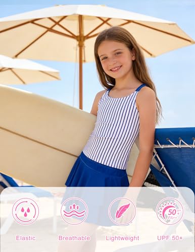 Image of ALISISTER Girls Tankini Swimsuit Two Piece Bathing Suits Summer Beach Swimwear with Shorts for 7-12 Years