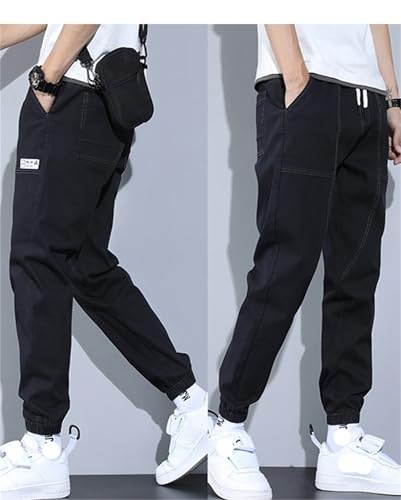 Men's Slim Fit Stretch Jeans Classic Denim Work Pants Fit Elastic Waist Casual Trousers2