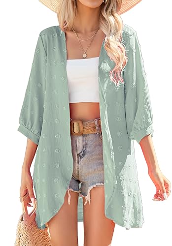 Image of Yekaty Kimonos for Women Lightweight Summer Cardigan Loose Beach Cover Up