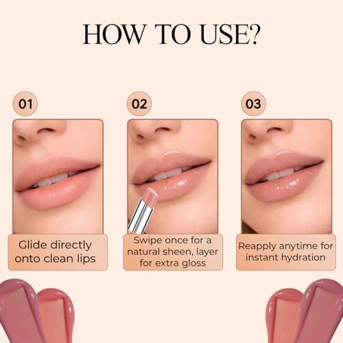 Image of Fashion Colour Crave Me Gloss Stick | High-Shine Gloss Stick | Smooth & Hydrating Creamy Gloss | Long-Lasting Moisturizing Lip Color for Soft & Glossy Lips | (05-Pink Violet, 3.1g)