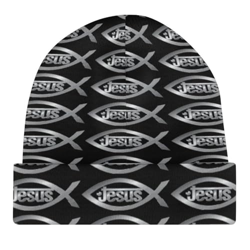 Yeshua Jesus Christian Kids Beanie Hat for for Girls Boys Children Cap Winter Knitted Chemo Cancer Headwear Accessories Gifts Decoration Black4