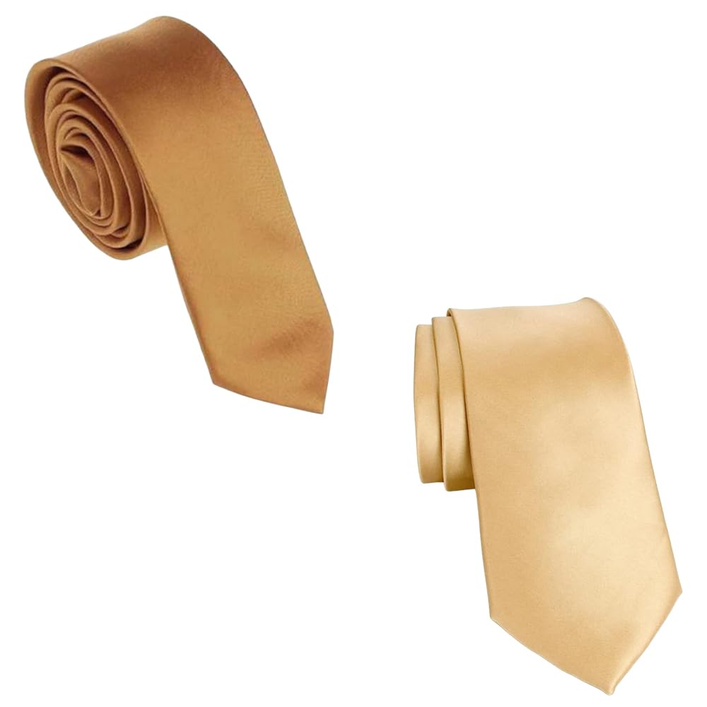 austora 2.5-Inch Satin Tie for Men | Slim Necktie for Formal, Business, Wedding & Party Attire | Soft, Stylish Tie (Combo of 2)-picture-41