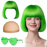 Paquet inclut: Vous obtiendrez 1 morceau de perruques courtes, 1 morceau de lunettes de soleil et 1 morceau de perruque. Cette perruque cosplay a un design très élégant avec un beau regard naturel et une touche douce. Vous pouvez porter cette perruque aux fêtes de cosplay ou pour un usage quotidien!