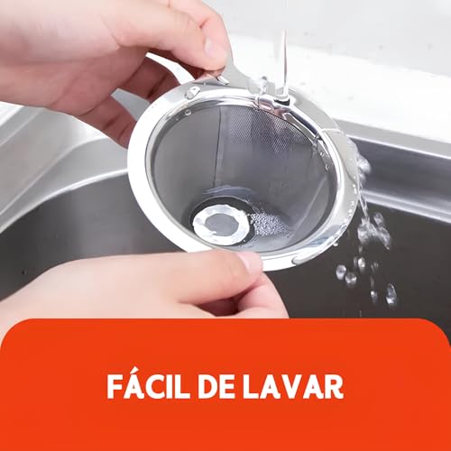 Coador de Café 103 Inox Linha Premium - Peneira em Aço Reutilizável Lavável Portátil e Resistente Se
