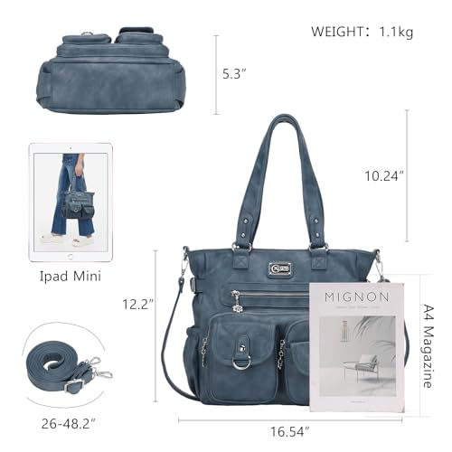 Image of KL928 Large Purses for Women Shoulder Bag Tote Handbags Stylish Vegan Leather Hobo Bags Ladies, A-Black-4 | Large