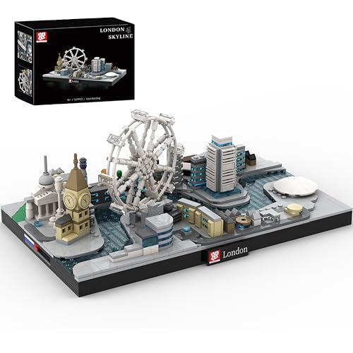 kadablok London Skyline Building Sets - London Architecture Building Blocks with Big Ben, London Eye, Tower Bridge - MOC Compatible Building Kit for Adults, Collectible Display Gift 1127 PCS