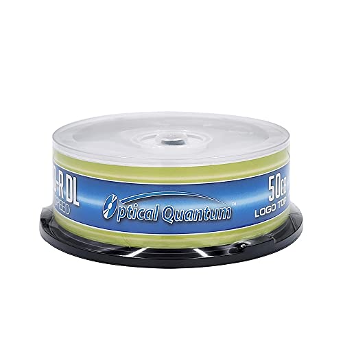 Image of 50 GB 6X Blu-ray Double Layer Recordable Disc BD-R DL Logo Top, 25-Disc Spindle OQBDRDL06LT-25