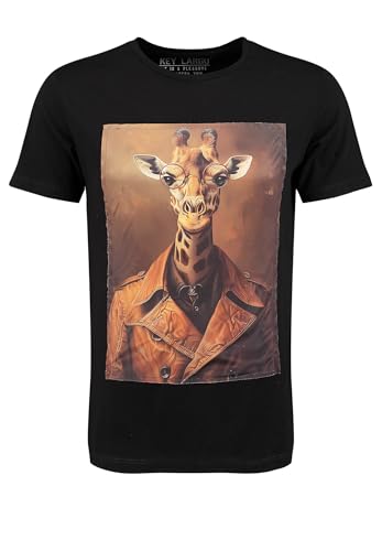 KEYLARGO Klsmart t-shirt homme col rond motif girafe pour tenue quotidienne