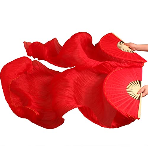 Wróbel Anioł Wachlarz tańca brzucha Welony Taniec brzucha Wachlarz tańca brzucha 1 para Jedwab/imitacja jedwabiu Ręcznie barwiony jedwab Welony do tańca Jedwabne wachlarze (Color : Color6 d)