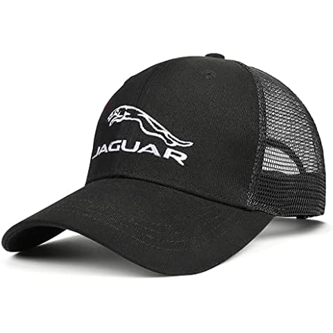 ARKOSKNIGHT Adjustable Embroidered Baseball Caps Jagvar Logo Racing Motor Hat Fashion Street Dancing Sports Travel, Mesh Black Cover