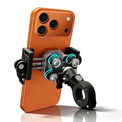 Image of Motorcycle Bike Phone Holder with Vibration Dampener, Aluminum Alloy