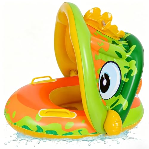 LKNBIF Dinosaur Swimming Ring Floating Chair Boats Inflatable Pool Floats Summer Swimming Raft Party Outdoor Toy for Beach Holiday and Parties Pink
