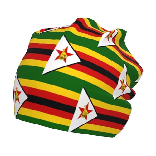 Flag of Zimbabwe Children Hip Hop Knitted Hat Kids Elastic Leisure Knit Cap Warm Sleep Beanies Black