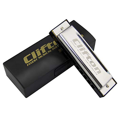 Clifton 10 Hole 20 Tones Blues Harmonica C-key Mouth Organ Blues Harp Key