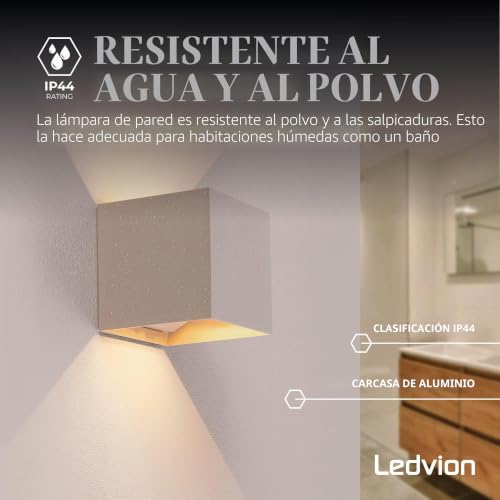 Lámpara LED de pared 2700K recargable USB con batería de 4400mAh Ledvion 6