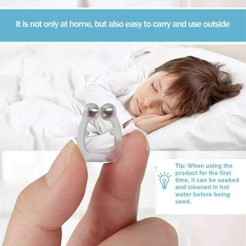 Image of SOVELY Anti Snore Device Silicone Magnetic Nose Clip - Snore Stopper for Men & Women | Reusable Anti Snoring Device | Natural Sleep Aid | Comfortable Nasal Dilator | Pack of 2