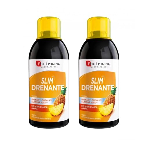 Duplo Slim drenante: complemento alimenticio que asocia reina de los prados, hibiscos, rabillo de cereza, té verde y CactineaTM. El fitotrío de guayaba, alga aosa y genseng. Sabor Piña.