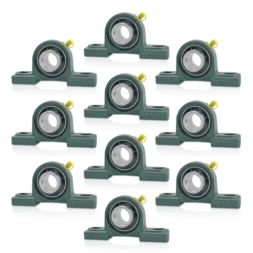 10Pcs UCP201-8 Pillow Block Bearing with 1/2" Bore Mounted Pillow Block Bearings Chrome Steel Bearings Self-Alignment