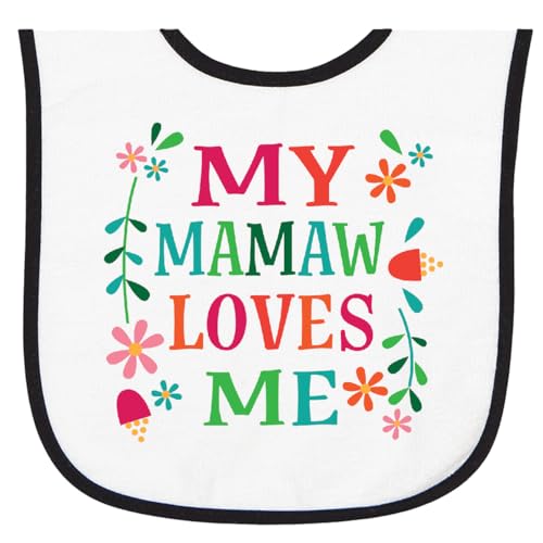 inktastic Mamaw Loves Me Girls Apparel Baby Terry Cloth Bib