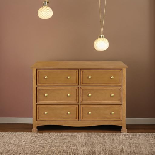 Image of DaVinci Kalani 6-Drawer Baby Dresser for Nursery - Wooden Double Chest of Drawers for Kids, Boys & Girls - Multi-Purpose Storage Dresser for Bedroom, Living Room & Hallway - Easy to Assemble, Chestnut