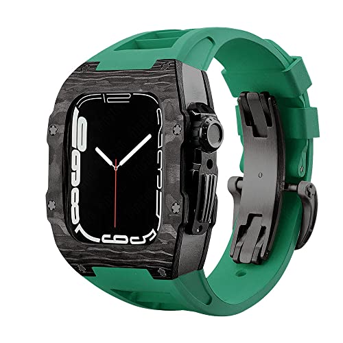 Bracelet fibre de carbone Apple Watch 45 mm style luxe pour réunions et soirées