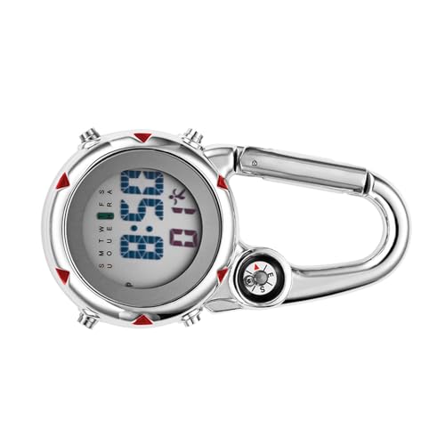 Reloj mosquetón de acero inoxidable y resistente al agua para actividades al aire libre