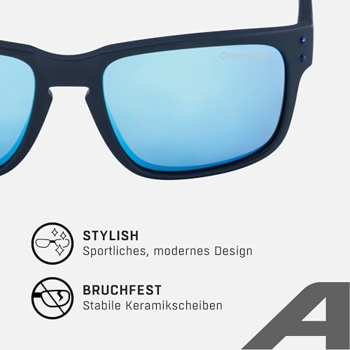 ALPINA KOSMIC - Verspiegelte und Bruchsichere Sonnenbrille Mit 100% UV-Schutz Für Erwachsene, nightblue matt, One Size