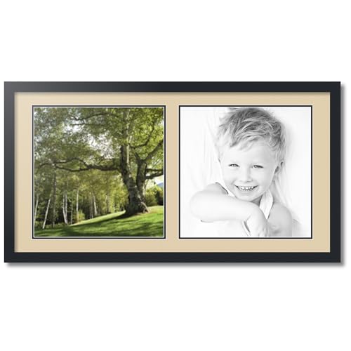 Art to Frames Double-Multimat-1531-844/89-FRBW26079 37 by 19-Inch Picture Frame, 1.25-Inch Wide, Satin Black