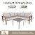 VONZOY 6 Pieces Patio Furniture Set, Wood-Look Metal Outdoor Sectional Furniture Conversation Set, L Shape Patio Couch with Side Table, 6.5" Thick Olefin Cushions for Garden, Backyard, Deck(Beige)