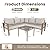 VONZOY 6 Pieces Patio Furniture Set, Wood-Look Metal Outdoor Sectional Furniture Conversation Set, L Shape Patio Couch with Side Table, 6.5" Thick Olefin Cushions for Garden, Backyard, Deck(Beige)