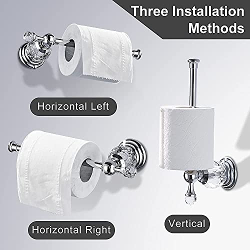 Bathsir Chrome Toilet Paper Holder, Crystal Bathroom Tissue Paper Holder Silver Toilet Roll Hanger Wall Mounted #TOP4