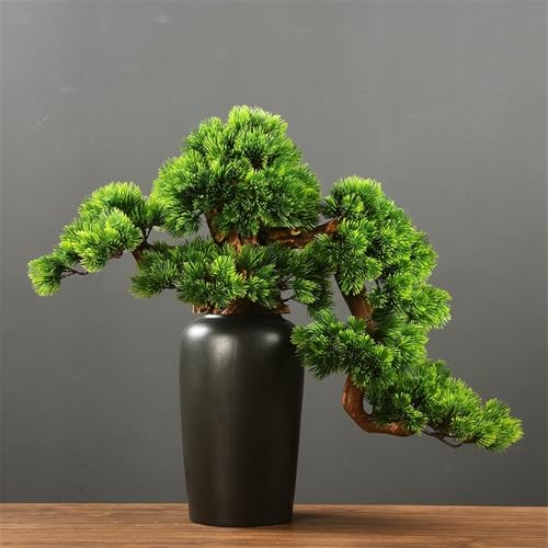Bonsái artificial pino pequeño para decorar interiores oscuros sin necesidad de riego 6