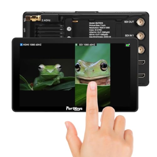 Image of Portkeys BM7 II DS 7 inch 2200nit Camera Field Monitor Control for RED Komodo V-Raptor /X, ARR1 Mini, FX3 /6 /9 /30 /ZV-E10 /A7MIV /A7RV /ILX-LR1 /A1 /A9II /A7SIII /A7CII /FS5 /FS7, BGH1 /G9 /GH6, R5 /6 /7 /8, Z8 /9, etc