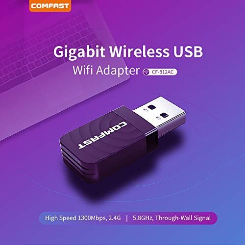 Houshome CF-812AC Gigabit Wireless USB Wifi Adapter AC 1300Mbps Adaptador Wi-fi 2.4G 5.8GHz Placa de