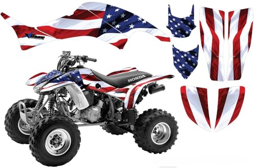 AMR Racing ATV Graphics Kit: Quad Stickers for Honda TRX 400EX (1999-2007), Featuring Stars and Stripes, Transform Your Ride with New ATV Stickers!