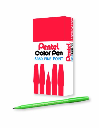 Image of Pentel Arts Color Pen, Olive Green, Box of 12 (S360-115)