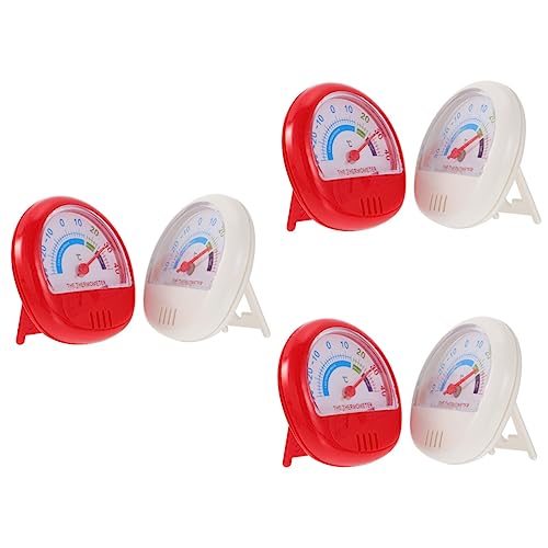 Angoily 6 Pcs Thermometer Cooler Indoor Humidity Gauge Refrigerator Mininfridge Fridge Temperature Gauge Portable Fridge Temperature Measuring Tool for Fridge Freezer Number Plastic