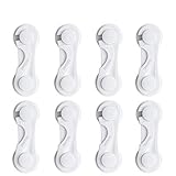 Child Safety Cabinet Locks, Adoric Baby Child Proof Cabinet Kitchen System, Drawers, Adjustable Strap, No Tools or Drilling and Strong Adhesive (8-Pack White)