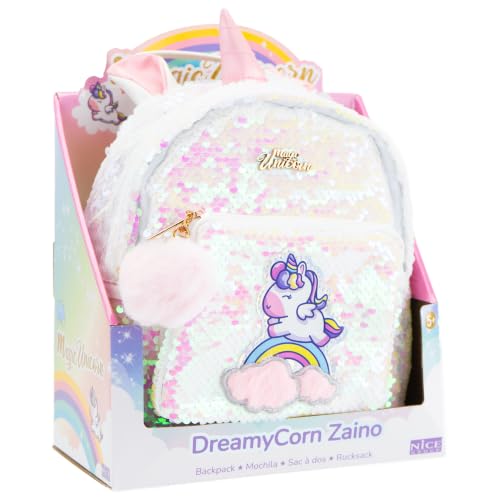 Nice Group - Magic Unicorn - Dreamycorn Backpack, 1 Sac à dos Licorne avec Paillettes Réversibles Changement de Couleur