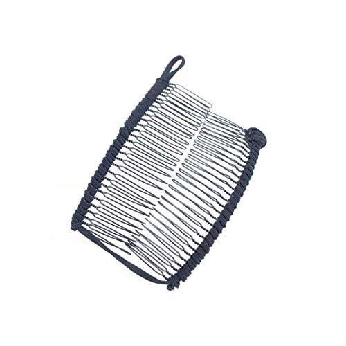 Adoture 2Pcs Large Banana Clip for Thick Hair Women, Large Banana Clip - Soft Metallic Double Comb for Thick, Curly, Kinky Hair (30 Comb,Black)
