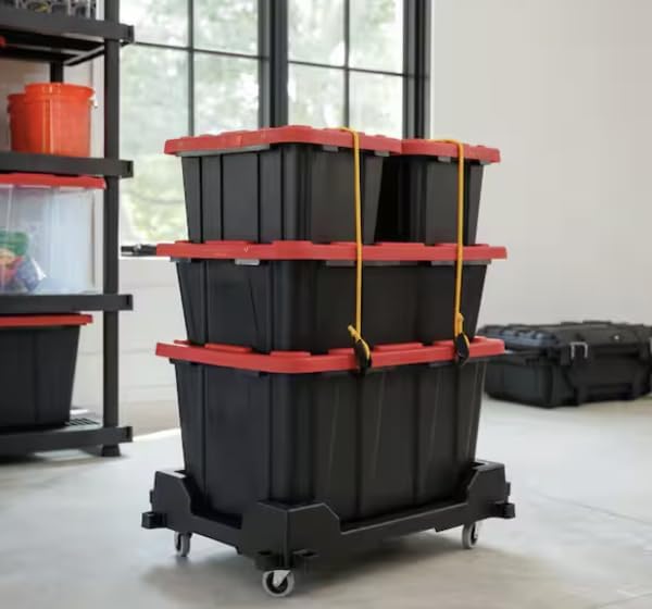 7-Gallon Durable Storage Tote in Black DU80837