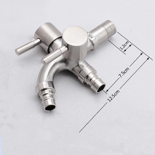 Grifo multifuncional doble de acero inoxidable para solucionar tomas únicas 4