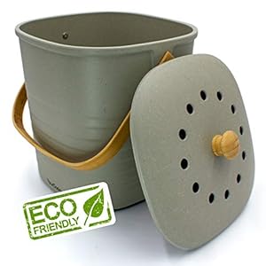 YourCasa® Komposteimer – 6L – Biomülleimer Küche – geruchsdicht & abwaschbar – nachhaltiger Bio Mülleimer mit Deckel & Filter im schlichten Design – Biomüll