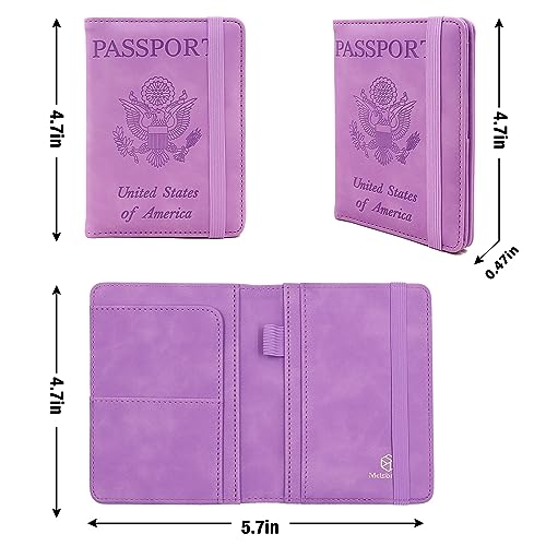 Image of Melsbrinna Premium Leather Passport Holder Covers Case, Waterproof Rfid Blocking Travel Wallet Passport Holder with Pen Holder, Cute Passport Book for Women /Men
