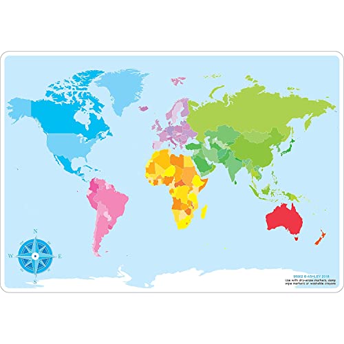 Smart Poly learning mat double-sided planisphère éducatif enfant étanche 12x17