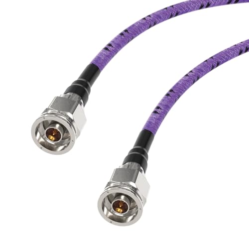 WITC 2.6ft Microwave RF Coax Cable DC-18G Coaxial Cable Connector Assemblies 50 Ohm N Male to N Male Short Coax Cables for Aerospace Industrial RF Equipment