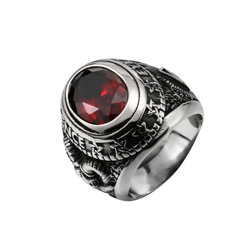 Bague en acier inoxydable pour hommes G.V Original réplique titane acier Zircon Pierre Vintage...