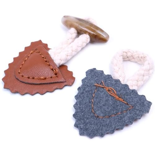 RXKFIGX 8 Sets PU Leather Resin Horn Toggle Closure Buttons Sew-On for Jacket Trench Coat Wool Outerwear Sewing DIY Accessories Toggle Buttons for Jackets Coat Brown & White - Image 2