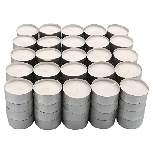 Bougies de thé blanches sans parfum - Lot de 100 bougies chauffe-plat Cover